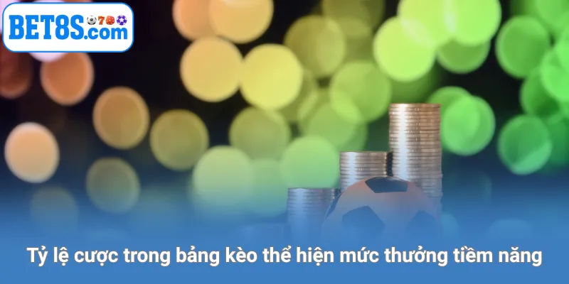 Tỷ lệ cược trong bảng kèo thể hiện mức thưởng tiềm năng